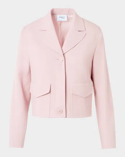 Akris Punto Wool Twill Single-breasted Short Jacket In Pink