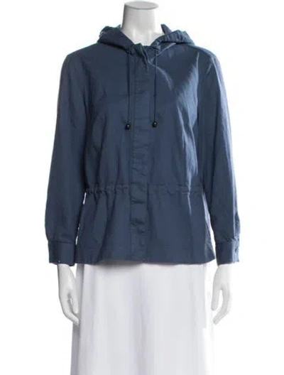 Pre-owned Akris Punto Wool Utility Jacket In Blue