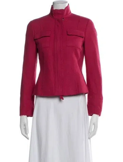 Pre-owned Akris Punto Wool Utility Jacket In Pink