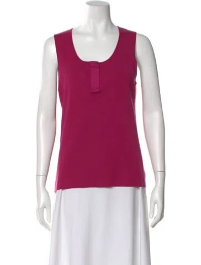 Pre-owned Akris Punto Wool V-neck Blouse In Pink
