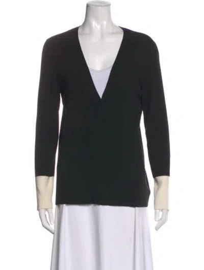 Pre-owned Akris Punto Wool V-neck Sweater In Black