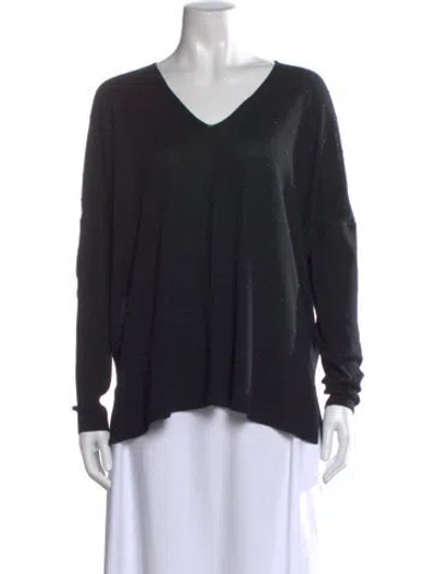 Pre-owned Akris Punto Wool V-neck Sweater In Black