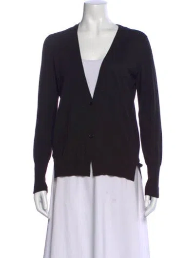 Pre-owned Akris Punto Wool V-neck Sweater In Black