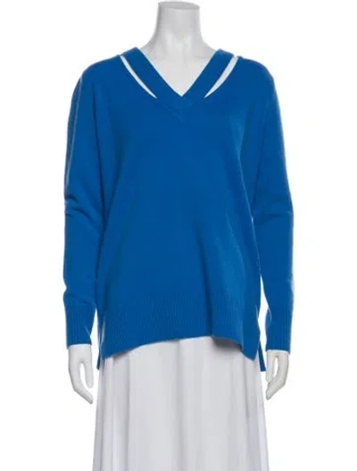 Pre-owned Akris Punto Wool V-neck Sweater In Blue