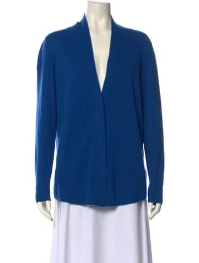 Pre-owned Akris Punto Wool V-neck Sweater In Blue