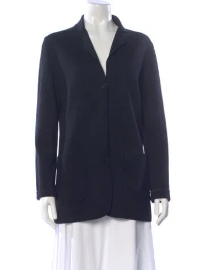 Pre-owned Akris Punto Wool V-neck Sweater In Blue