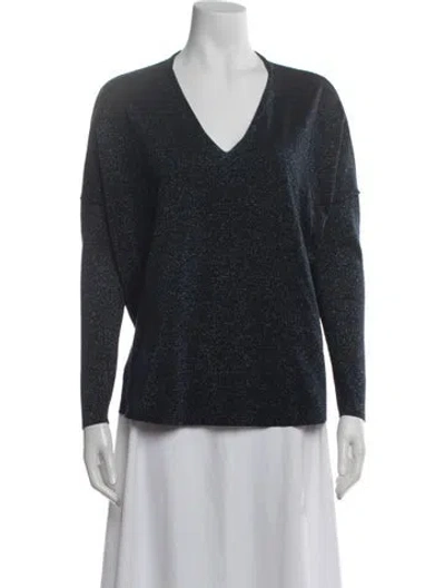 Pre-owned Akris Punto Wool V-neck Sweater In Blue