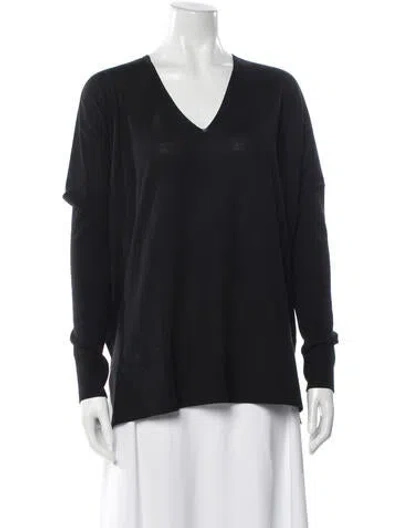 Pre-owned Akris Punto Wool V-neck Sweater In Gray