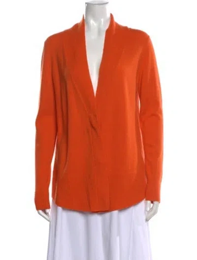 Pre-owned Akris Punto Wool V-neck Sweater In Orange