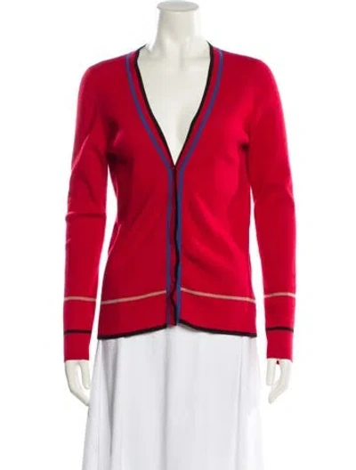 Pre-owned Akris Punto Wool V-neck Sweater In Red