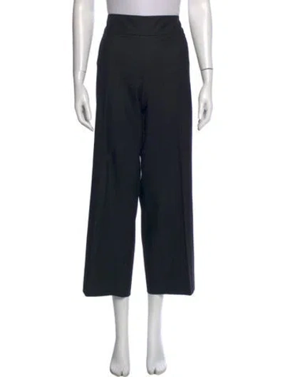Pre-owned Akris Punto Wool Wide Leg Pants In Black