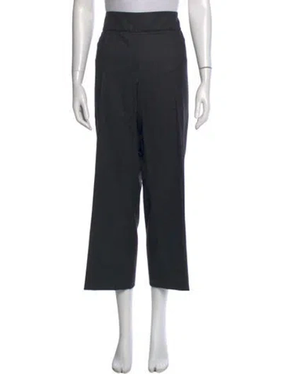 Pre-owned Akris Punto Wool Wide Leg Pants In Black