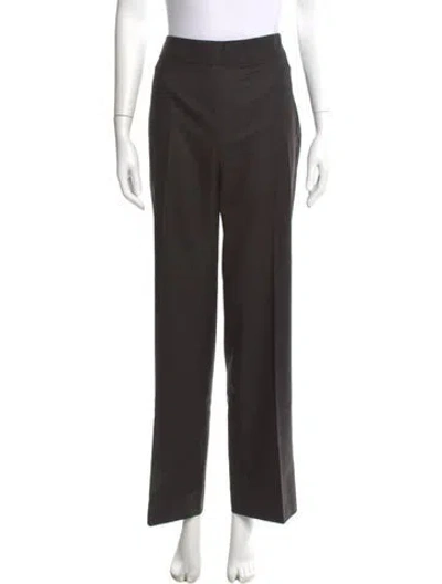 Pre-owned Akris Punto Wool Wide Leg Pants In Black
