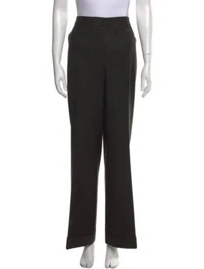 Pre-owned Akris Punto Wool Wide Leg Pants In Black