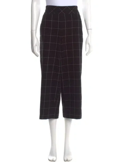 Pre-owned Akris Punto Wool Wide Leg Pants In Black