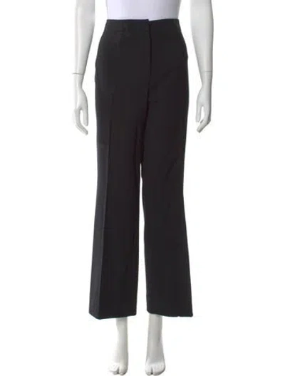 Pre-owned Akris Punto Wool Wide Leg Pants In Black