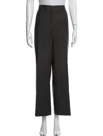 Pre-owned Akris Punto Wool Wide Leg Pants In Black
