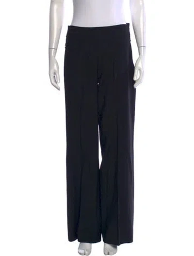 Pre-owned Akris Punto Wool Wide Leg Pants In Black