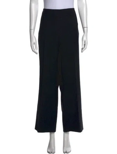Pre-owned Akris Punto Wool Wide Leg Pants In Black