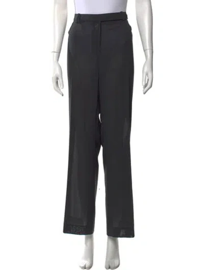 Pre-owned Akris Punto Wool Wide Leg Pants In Black