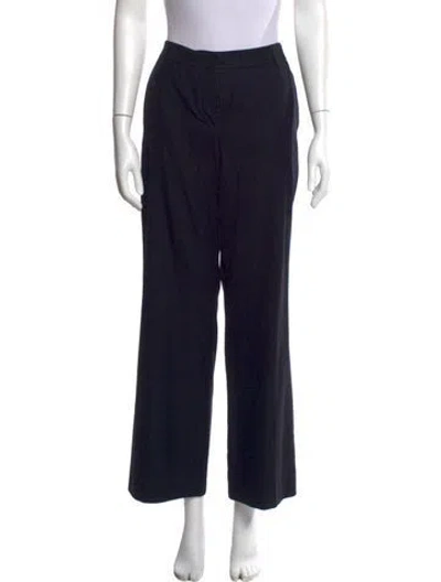 Pre-owned Akris Punto Wool Wide Leg Pants In Blue