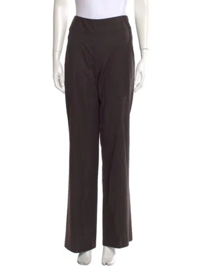 Pre-owned Akris Punto Wool Wide Leg Pants In Brown