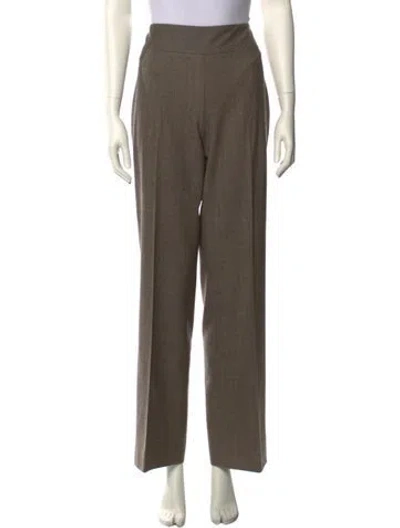 Pre-owned Akris Punto Wool Wide Leg Pants In Brown