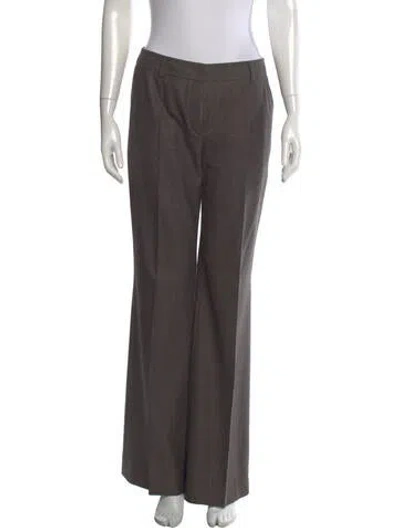 Pre-owned Akris Punto Wool Wide Leg Pants In Brown