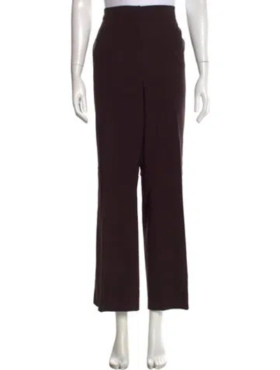 Pre-owned Akris Punto Wool Wide Leg Pants In Brown