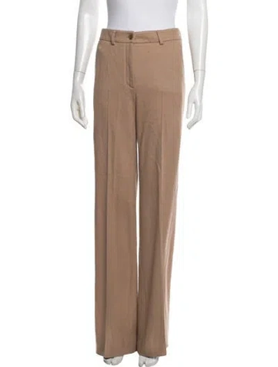 Pre-owned Akris Punto Wool Wide Leg Pants In Brown/neutrals