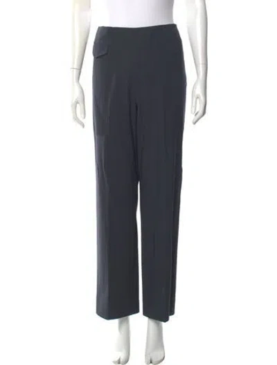 Pre-owned Akris Punto Wool Wide Leg Pants In Gray