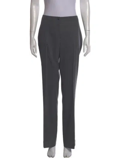 Pre-owned Akris Punto Wool Wide Leg Pants In Gray