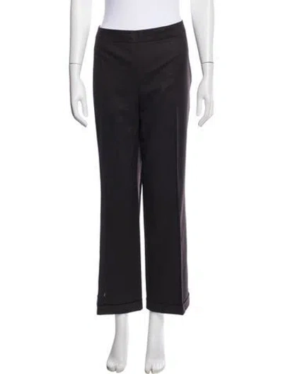 Pre-owned Akris Punto Wool Wide Leg Pants In Gray