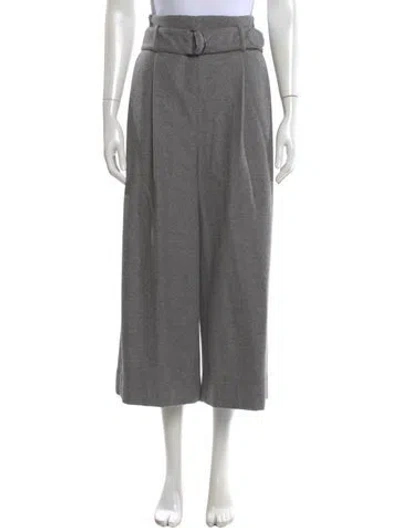Pre-owned Akris Punto Wool Wide Leg Pants In Gray