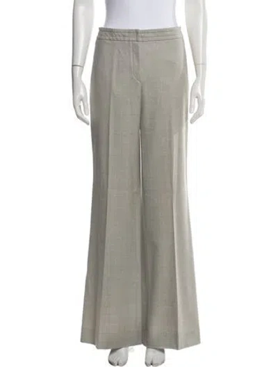 Pre-owned Akris Punto Wool Wide Leg Pants In Grey