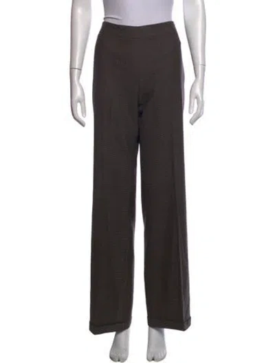 Pre-owned Akris Punto Wool Wide Leg Pants In Grey
