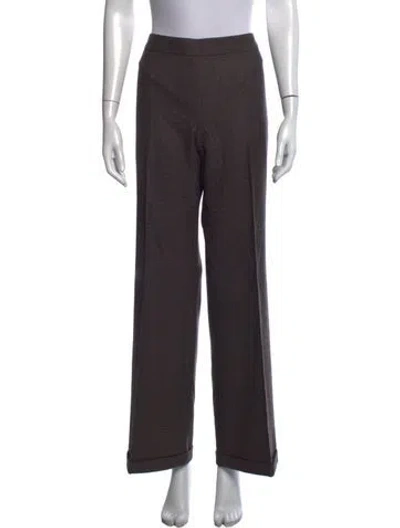 Pre-owned Akris Punto Wool Wide Leg Pants In Multicolor