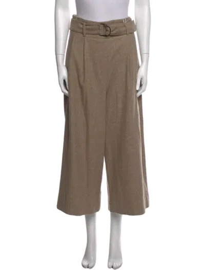 Pre-owned Akris Punto Wool Wide Leg Pants In Neutral