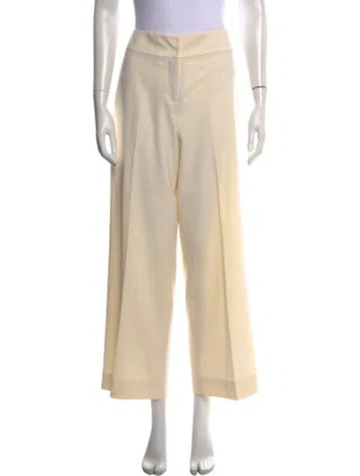 Pre-owned Akris Punto Wool Wide Leg Pants In Neutral