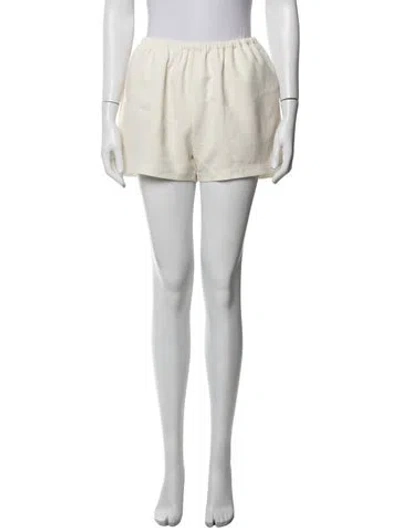 Pre-owned Akris Punto Wool Wide Leg Pants In White