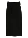 Akris Punto Wrap-detail Midi Skirt In Black