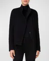 Akris Punto Xl Glencheck 3d Jersey Biker Jacket In Black