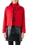 Akris Punto Zip Front Stretch Virgin Wool & Cashmere Jacket In Red