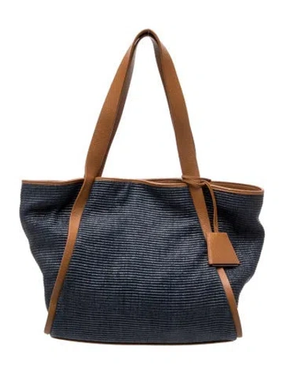 Pre-owned Akris Raffia Belt Bag In Blue