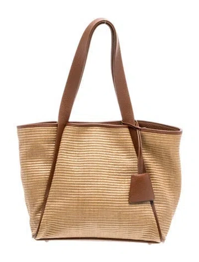 Pre-owned Akris Raffia Shoulder Bag In Neutral