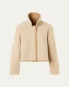 Akris Reversible Cady And Sheep Shearling Jacket In Neutral