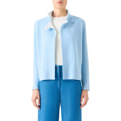 Akris Reversible Cashmere Jacket In Blue