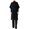 Akris Bicolor Cashmere Double-face Knit Cape In Black