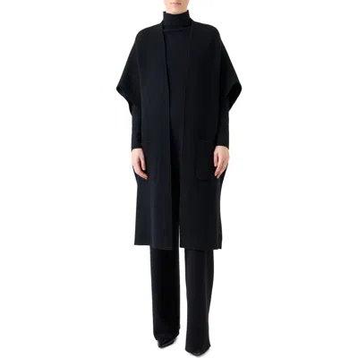 Akris Reversible Double Face Cashmere Cape In Black