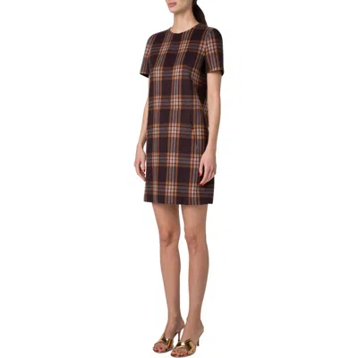 Akris Reversible Silk Minidress In Chestnut-mocca